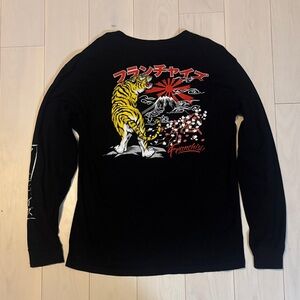 Grunge Black Graphic Long Sleeve Shirt